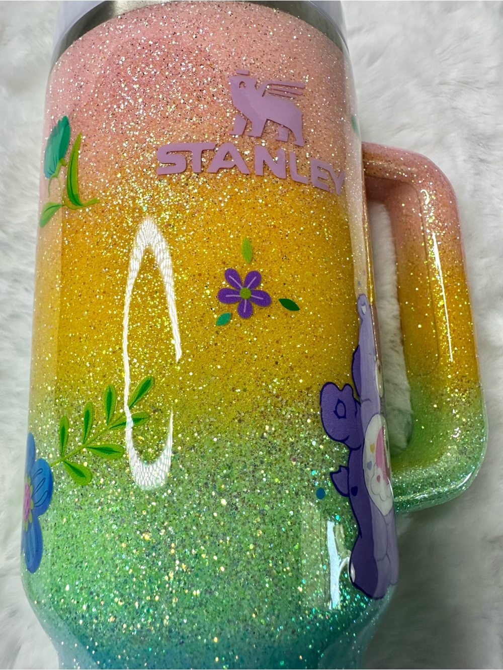 Pastel Rainbow Care Bear Custom Stanley Tumbler 40oz - Picture 4 of 4